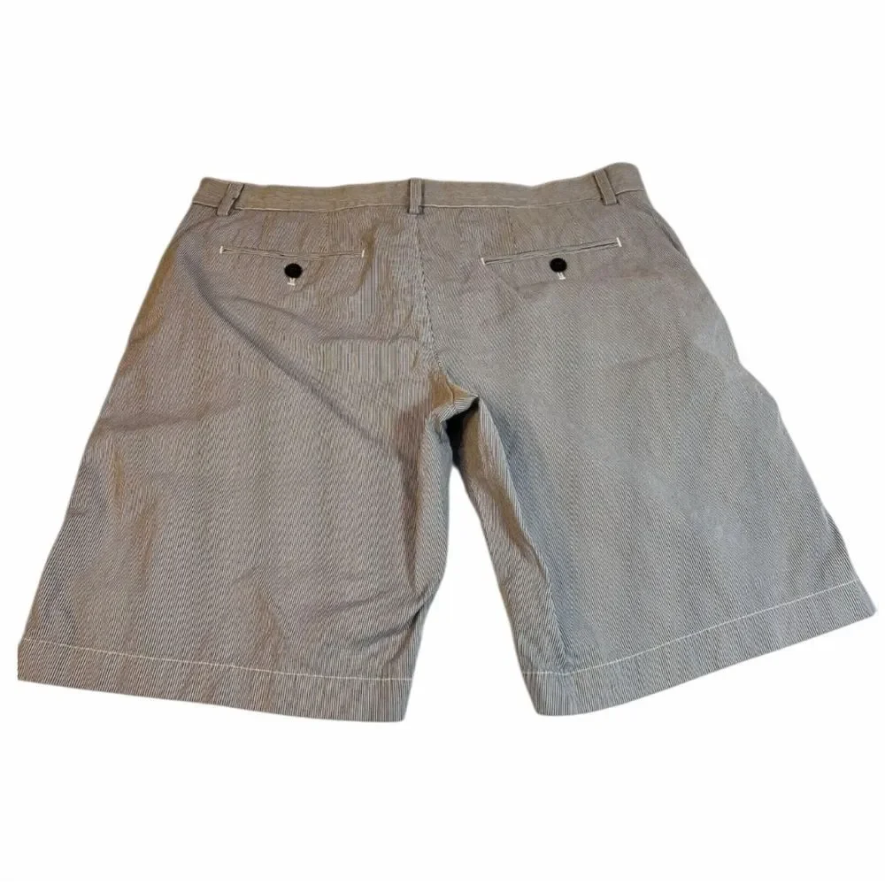 Mens Blue White Pinstripe Chino Shorts Size 35 Banana Republic Aiden Cotton